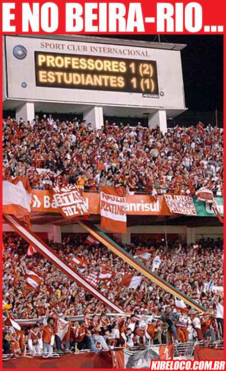 Placar do Beira-Rio: Professores 2 x 1 Estudiantes.