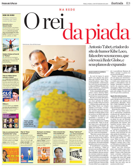 Kibe Loco na Folha de São Paulo.