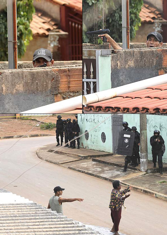 “Se vier eu atiro, hein! Piuuuu! Piuuuu! Tchuóóóómmmm!”