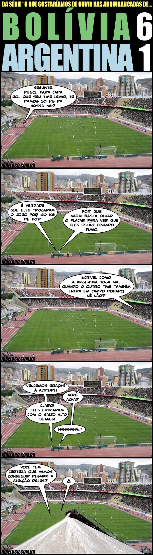 Bolívia 6, Argentina 1, Maradona 10… kg!