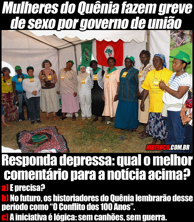 Mulheres do Quênia fazem greve de sexo por governo de união.